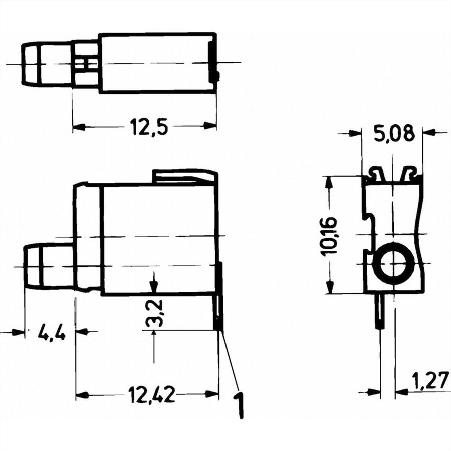 SCHROFF Single LED Test Socket, Ø 2 mm, Short Type, Mounting Plane 1