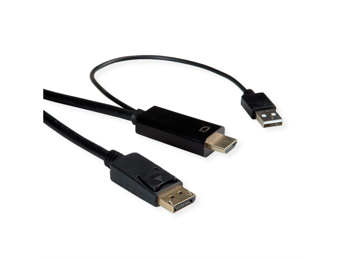 ROLINE HDMI kabel UltraHDTV - DisplayPort, M/M, zwart, 2 m