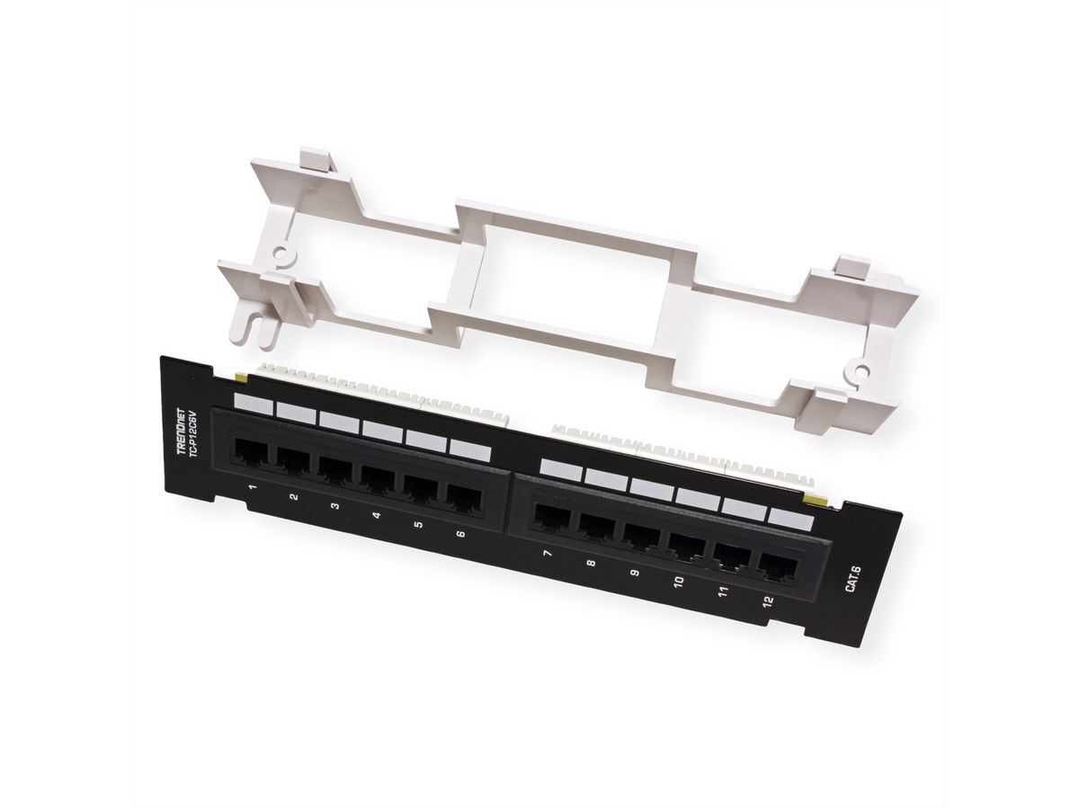 TRENDnet TC-P12C6V Patchpaneel, 12-poorts wandmontage Cat.6 niet afgeschermd