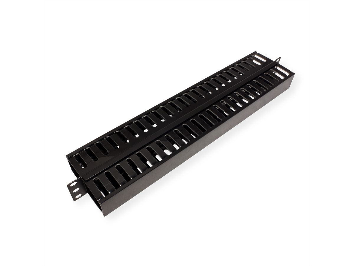 VALUE 19"-Frontplaat 1 HE met rangeerkanaal aan beide zijden, zwart