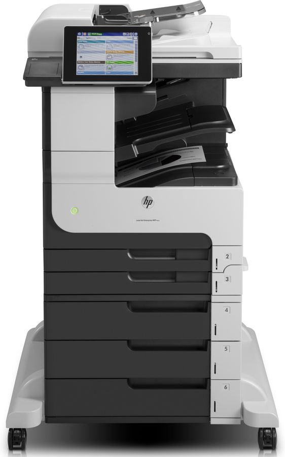 HP LaserJet Enterprise 700 MFP M725z, Zwart-wit, Printer voor Bedrijf, Afdrukken, kopiëren, scannen, faxen, Invoer voor 100 vel, Printen via de USB-poort aan voorzijde; Scannen naar e-mail/pdf; Dubbelzijdig printen