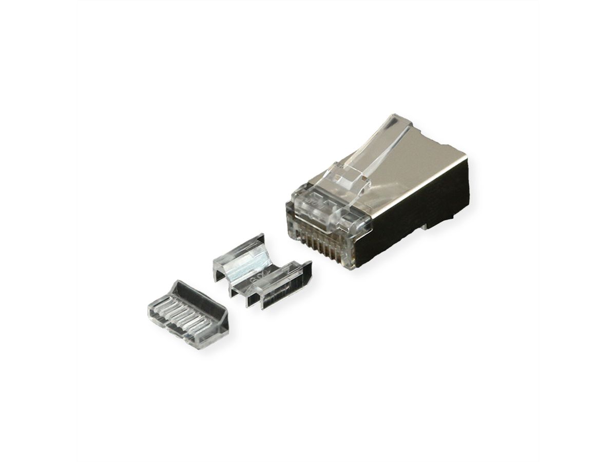 ROLINE Cat.6A (Class EA) Modular Plug, shielded, for Solid/Stranded Wire, 10 pcs.