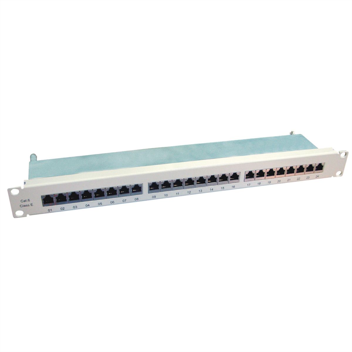 VALUE Cat.6 (Class E) 19" Patchpaneel, 24 P, afgeschermd, grijs