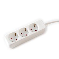 VALUE 3-voudige stekkerdoos zonder schakelaar, wit, 3 m