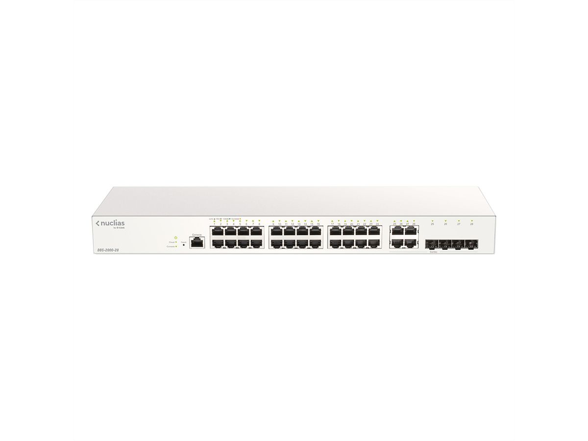 D-Link DBS-2000-28 Gigabit Switch 28-Poorts Nuclias Cloud Managed Layer2