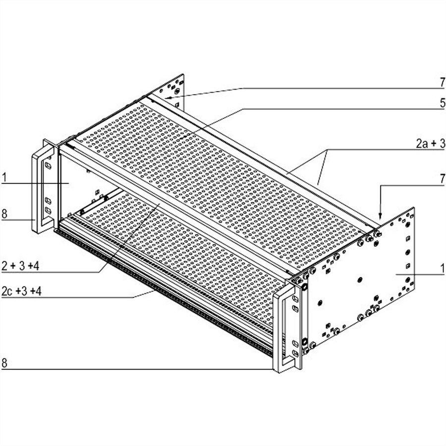 SCHROFF EuropacPRO 19" Subrack Kit for Railway, Shielded, EN 50155, CompactPCI, 3 U, 84 HP, 235 mm