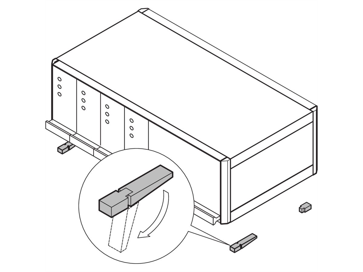 SCHROFF opstelvoetje voor chassis, kunststof, RAL 7016
