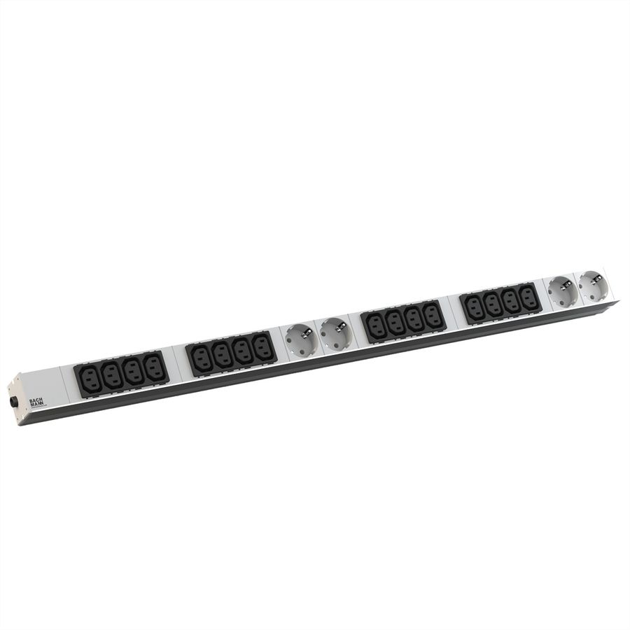 BACHMANN IT PDU ALU 1U 16x C13 4x earthing contact CEE 16A blue