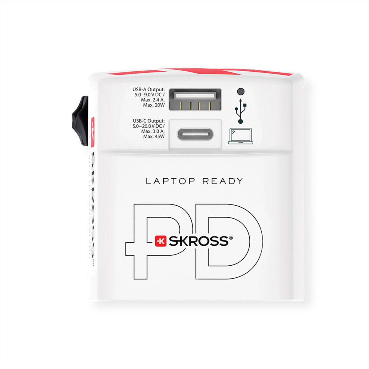 Skross World USB Charger AC45PD with USB C cable, worldwide