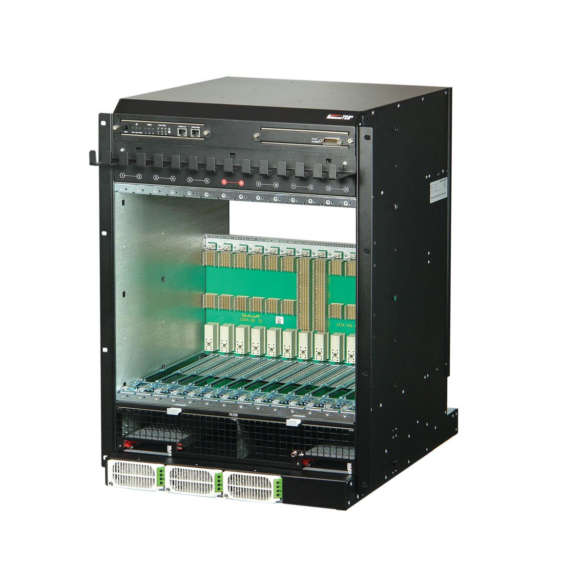 SCHROFF ATCA System 300/40 Series, 14 Slot, AC, Dual Star, Radial IPMB