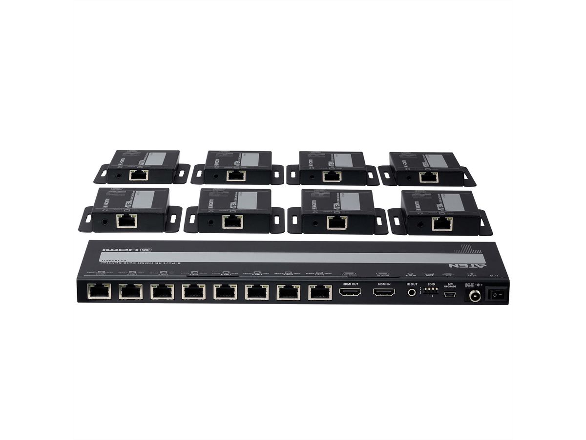 ATEN VS1828KIT 8-Port 4K HDMI Cat6 Splitter mit 8 Empfänger
