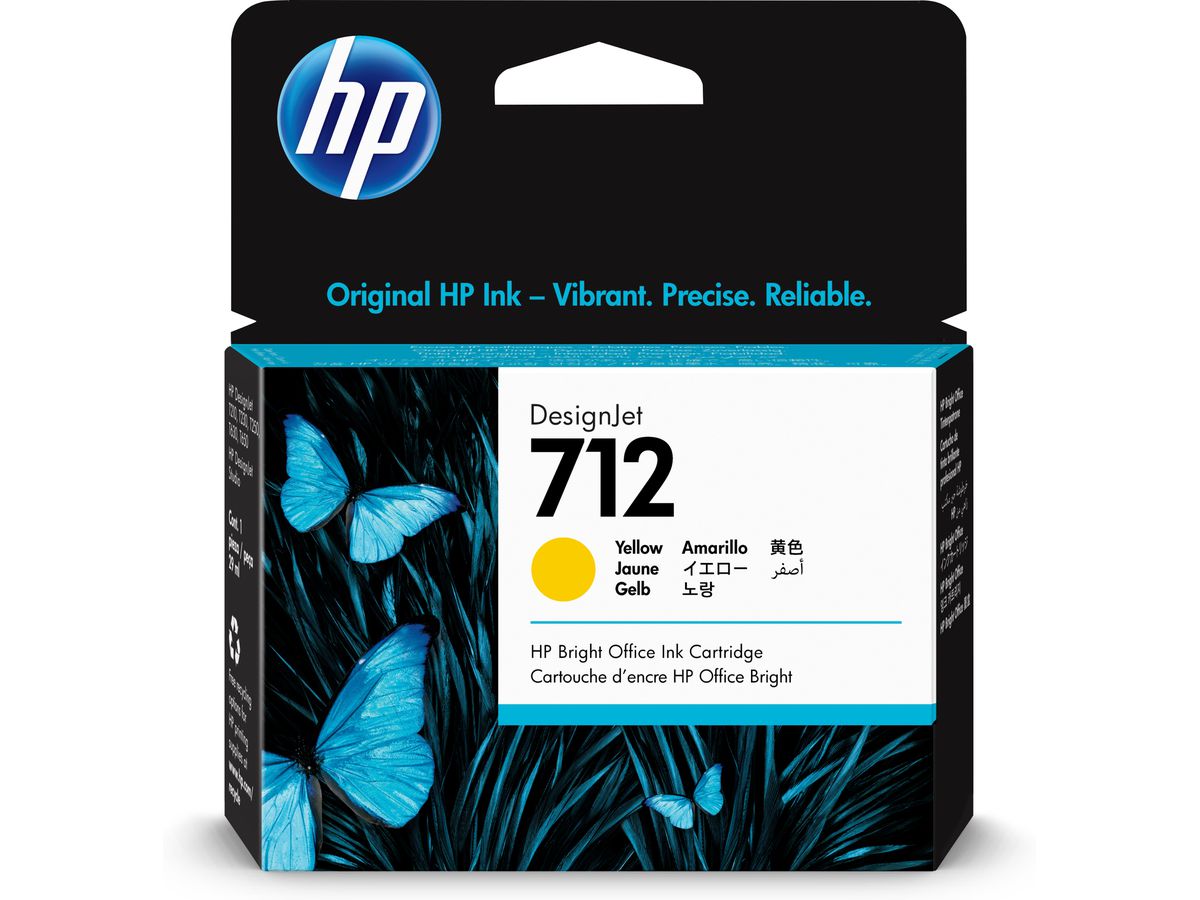 HP 712 29 ml inktcartridge voor DesignJet, geel
