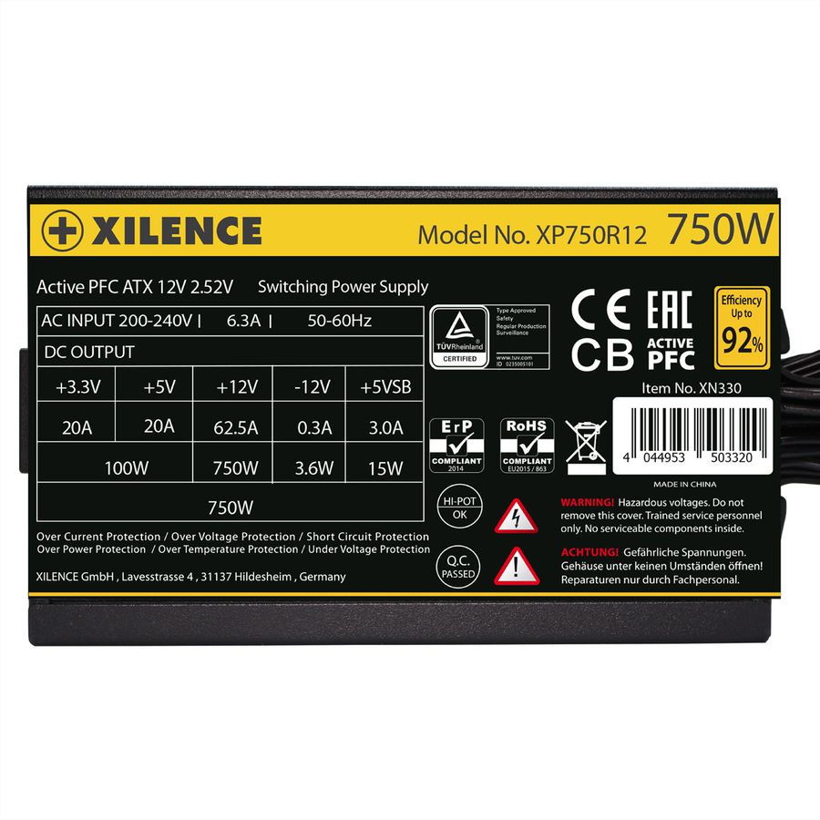 Xilence XP750R12 750W PC Netzteil, Meet 80+ Gold, Gaming, ATX