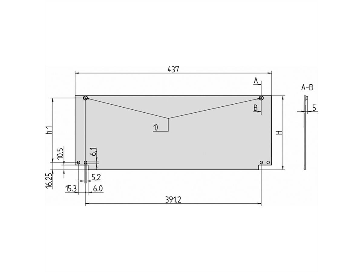 SCHROFF Inpac voorpaneel met scharnierende bodem, 4 HE, 2,5 mm, al, geanodiseerd, onbehandelde randen
