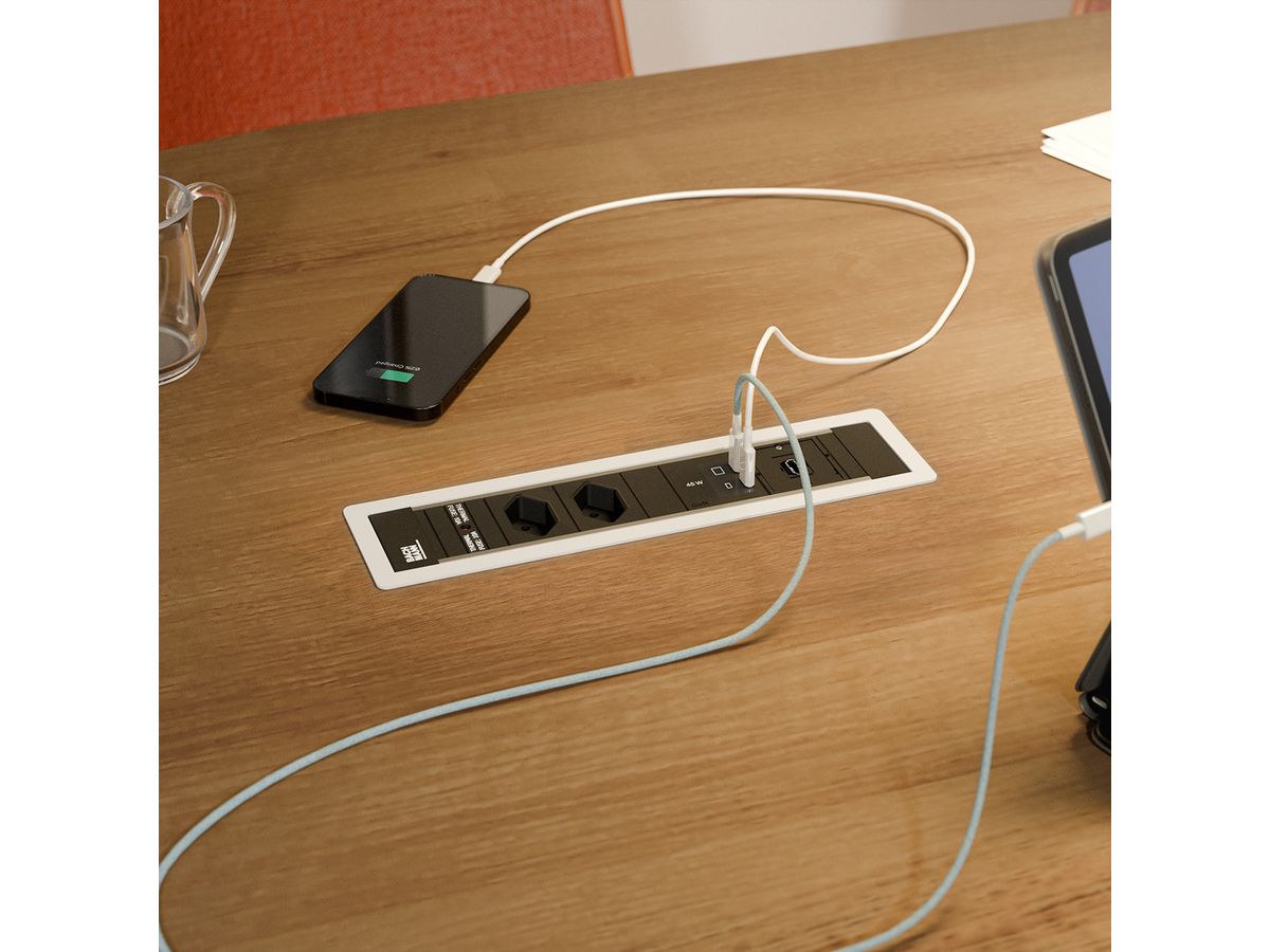 BACHMANN POWER FRAME M 2xCH 0°, 1xUSB C/C 45W 1xCM L=0.2m