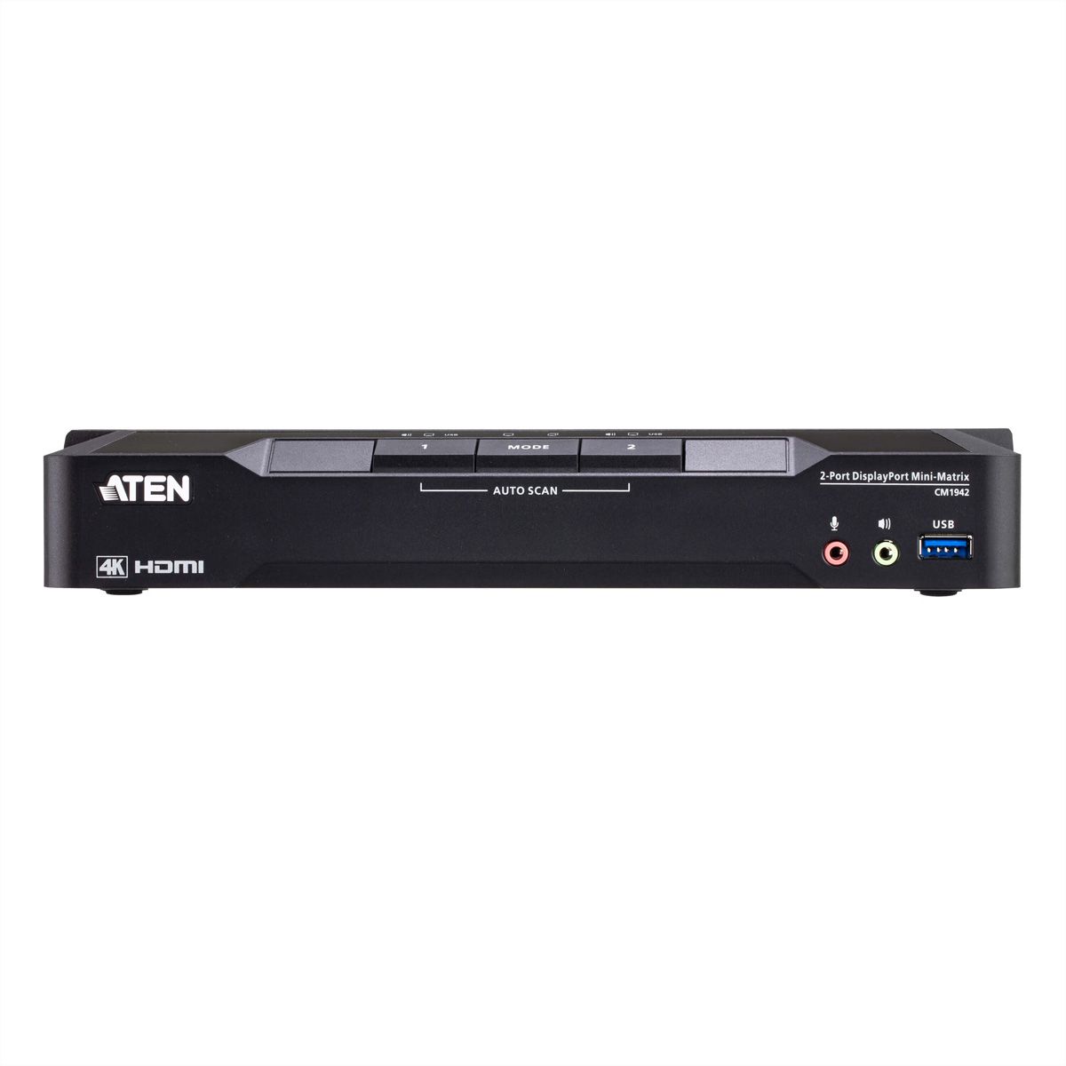 ATEN CM1942 2-poorts 4K DP Dual Display Mini Matrix Boundless KVM