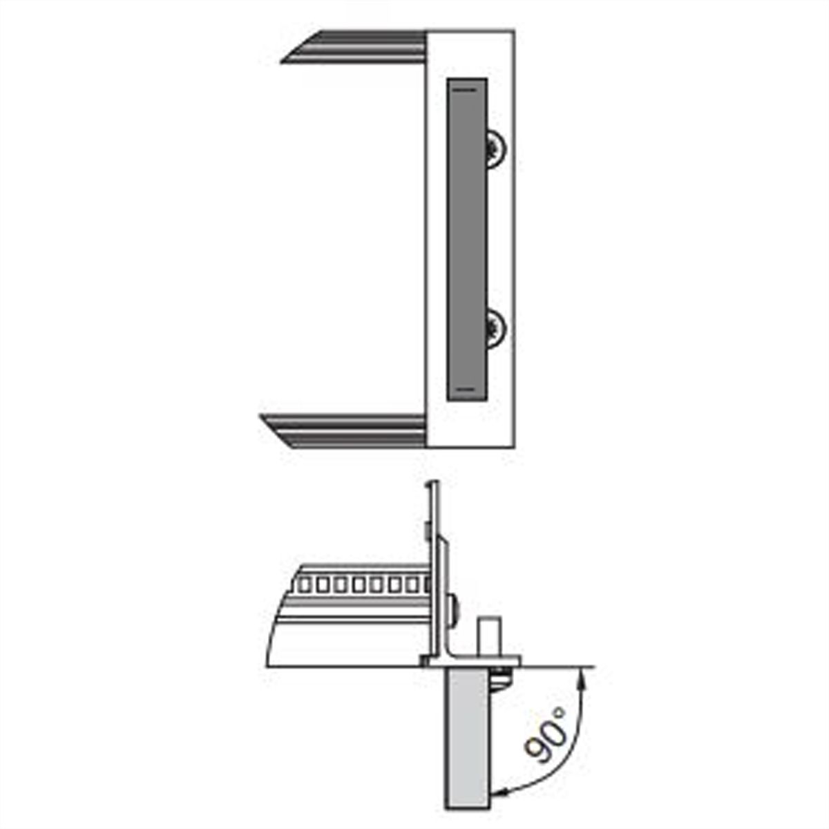 SCHROFF-handgreep uit één stuk, breedte 12,2 mm, zwart geanodiseerd, 249 mm