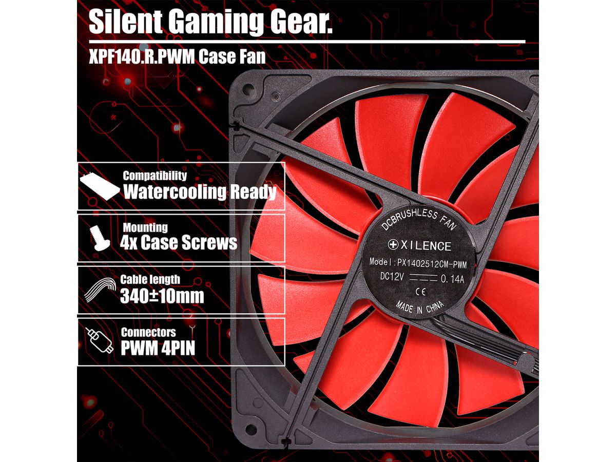 Xilence XPF140.R.PWM 140mm PWM Case Fan, 4PIN