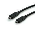 ROLINE GREEN USB 3.2 Gen 2 Cable, PD (Power Delivery) 20V5A, with Emark, C-C, M/M, black, 0.5 m