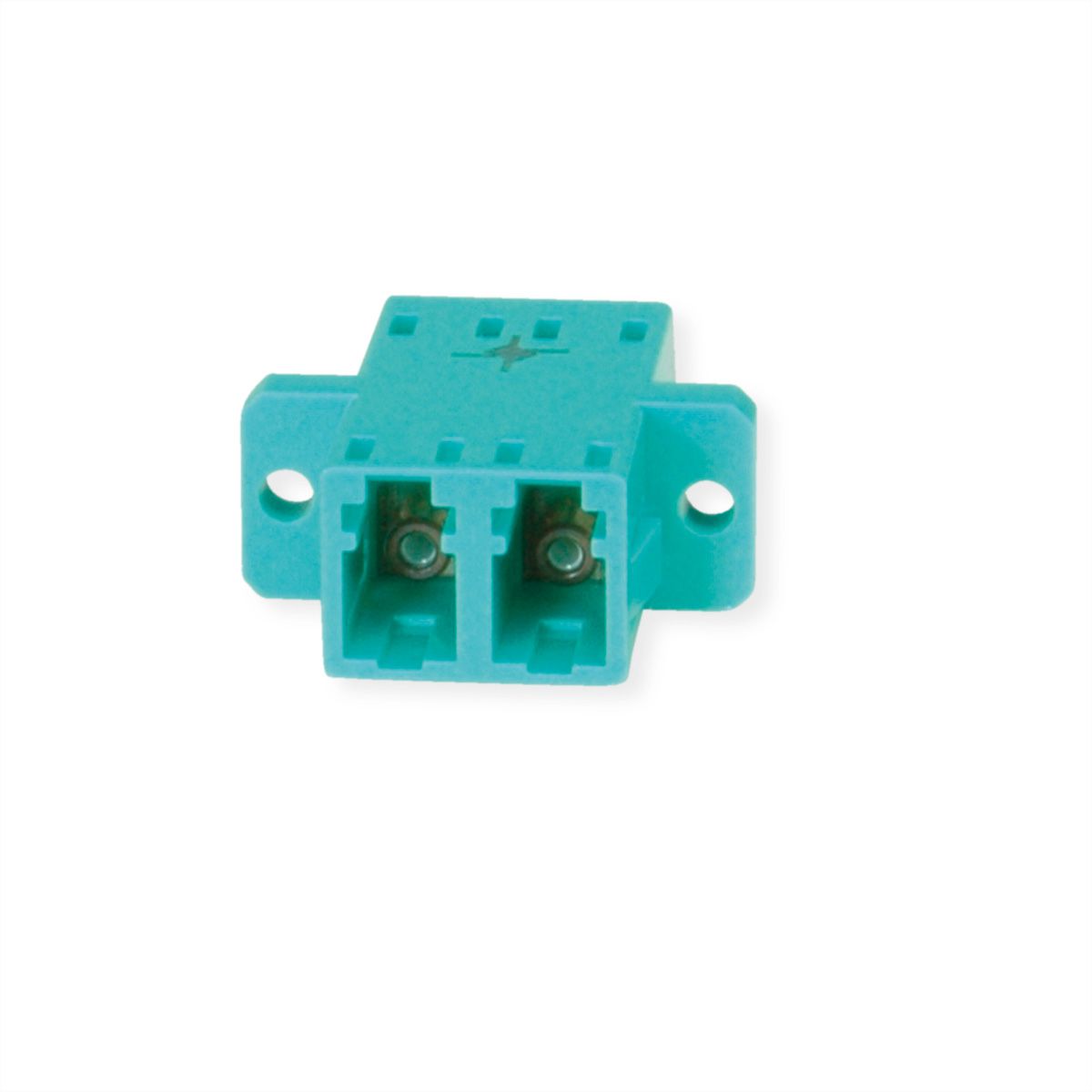 TELEGÄRTNER  LC/APC Duplex adaptor, multimode, cramic sleeve, plastic housing, turquoise, Z77