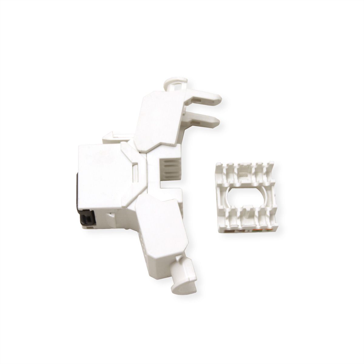 VALUE Cat.6A (Class EA) Keystone, RJ-45, onafgeschermd, zilver, zonder gereedschap, wit