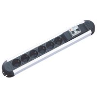 BACHMANN PRIMO RCD stekkerdoos 6x geaard contact 1xRCD gezekerd, aluminium, 2 m