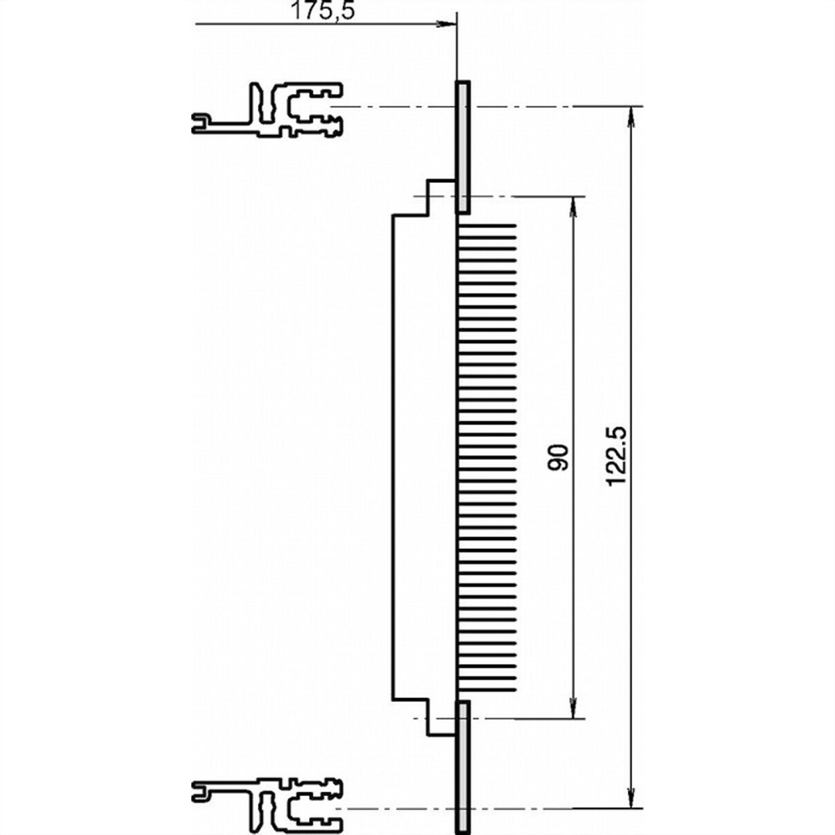 SCHROFF EuropacPRO geperforeerde rail voor connector, volgens EN 60603-2 en DIN 41612, 20 HP