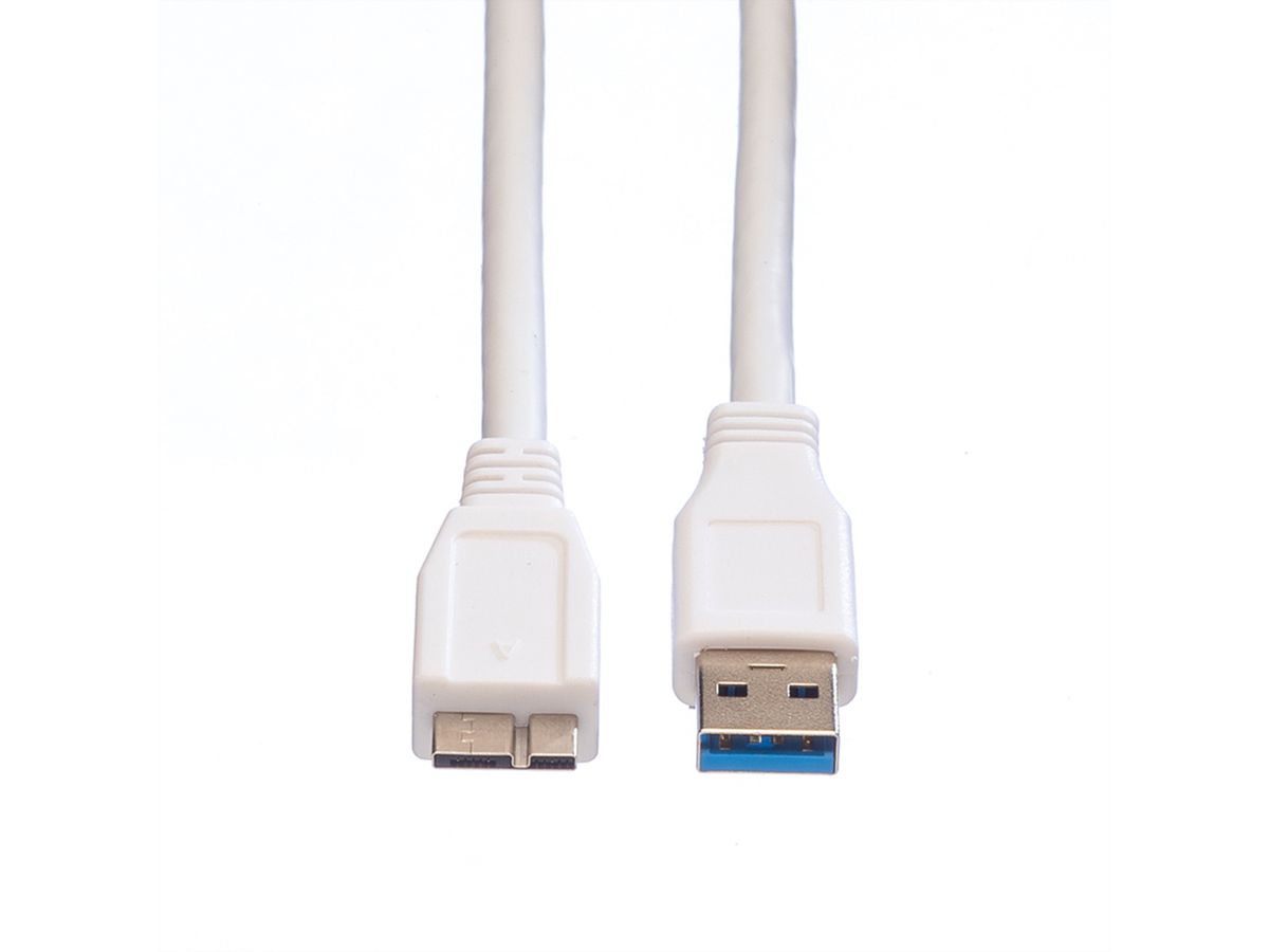 VALUE USB 3.2 Gen 1 Cable, A - Micro A, M/M, white, 2 m