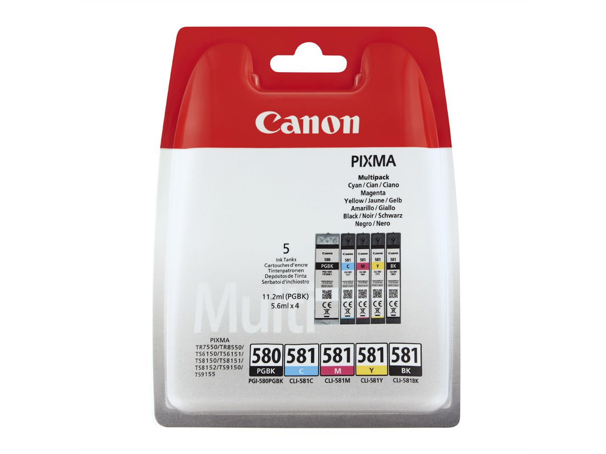 PGI-580 PGBK/CLI-581 Multipack Tinte 5er-Pack BK/CMYK für CANON PIXMA TR7550