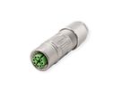 METZ CONNECT M12-female IP67 recht afgeschermd, X-gecodeerd, Cat. 6A