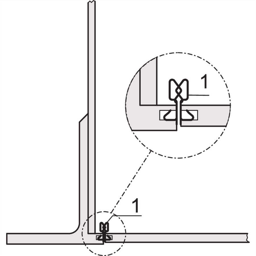 SCHROFF EuropacPRO EMC afschermingsset, Front naar zijpaneel, Roestvrij staal, verzonken, 3 HE, EMC-DRAAGRAIL 3HE