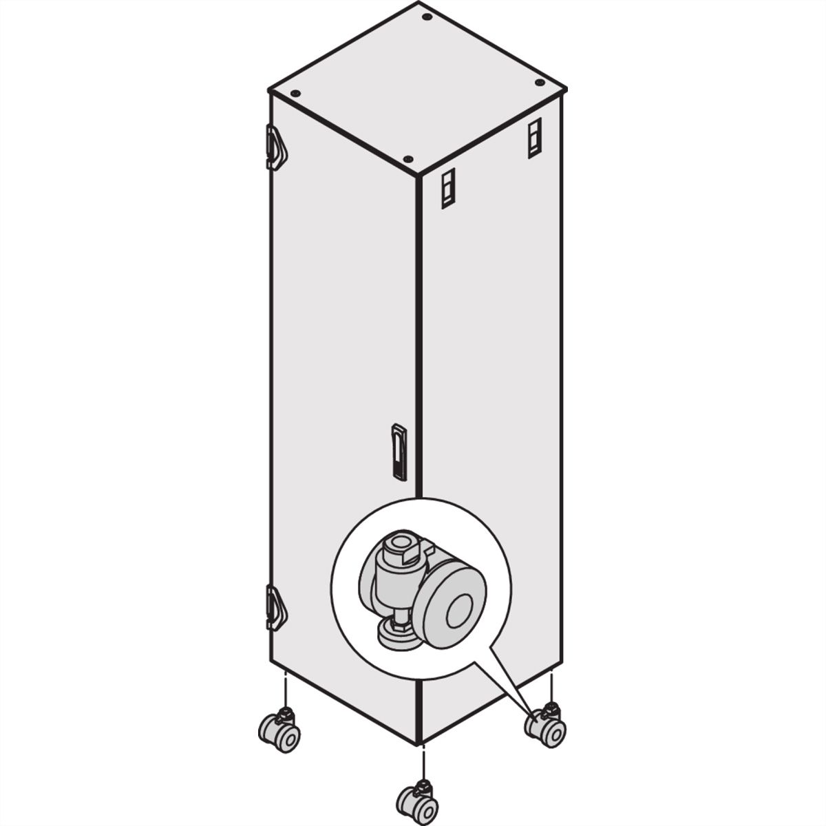 SCHROFF Varistar Castors With Adjustable Feet, 400 kg, Height 85 ... 95 mm
