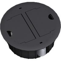 BACHMANN Exit Point black RAL9005, Cable aperture for hollow floors black