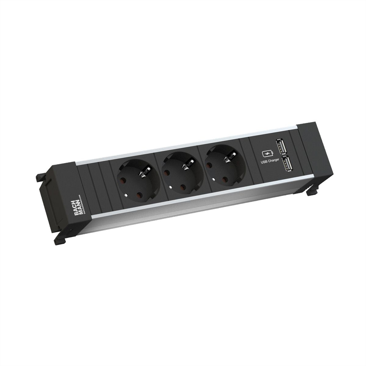 BACHMANN POWER FRAME Medium 3x earthing contact 1xUSB Charger