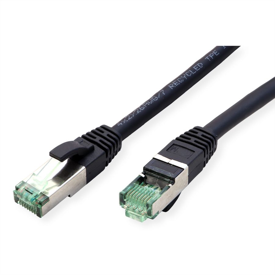 ROLINE RM Patchkabel Cat.6A S/FTP (PiMF), zwart, 15 m