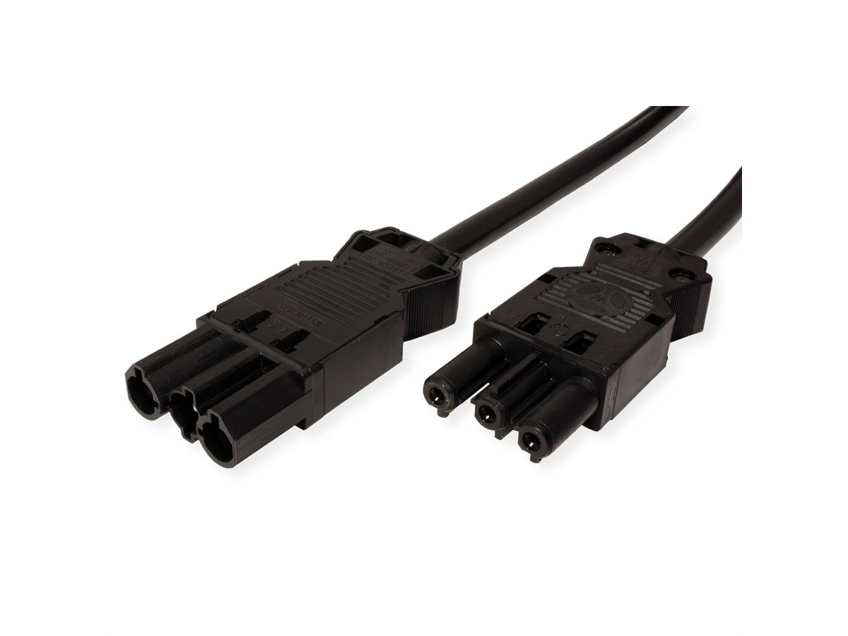 BACHMANN device extension GST18-3 plug/coupling, 2 m, black, 1 m