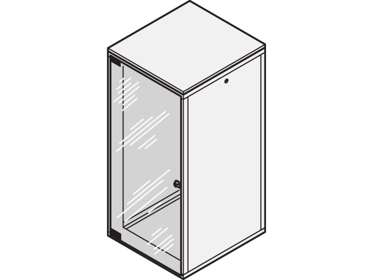 SCHROFF Eurorack glazen deur, 120° openingshoek, 25 HE 600W