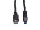 ROLINE USB 3.2 Gen 1 Cable, A - B, M/M, black, 3 m