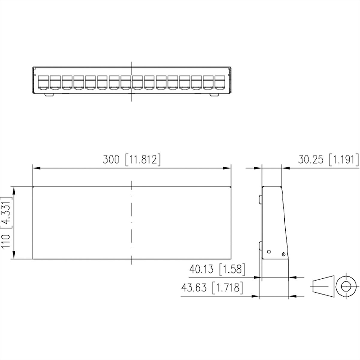 METZ CONNECT Modul AP-Gehäuse 16 Port reinweiß RAL9010