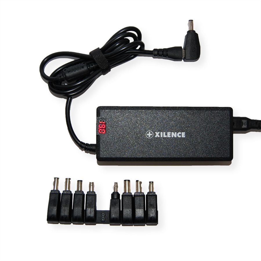 Xilence Universal Notebook Charger, XM008, 9 Adapters, LED Display, 75W