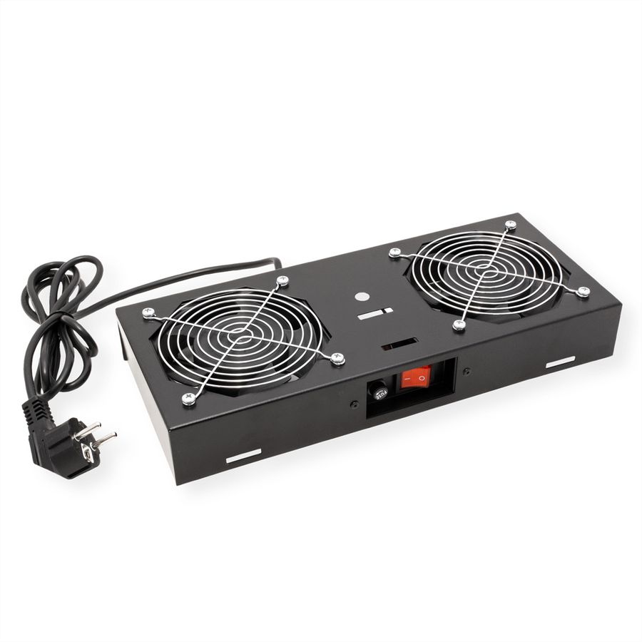 ROLINE Fan unit with 2 fans, for 19" Wall Cabinet black