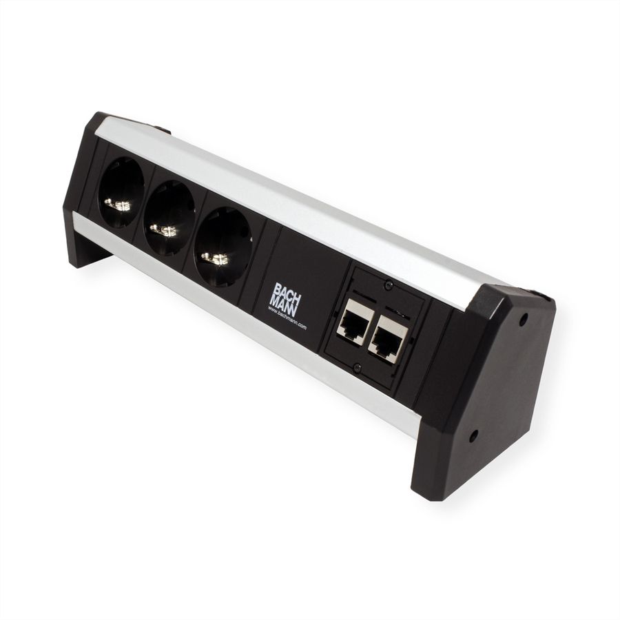 BACHMANN DESK 3x geaard contact, 2x CAT6