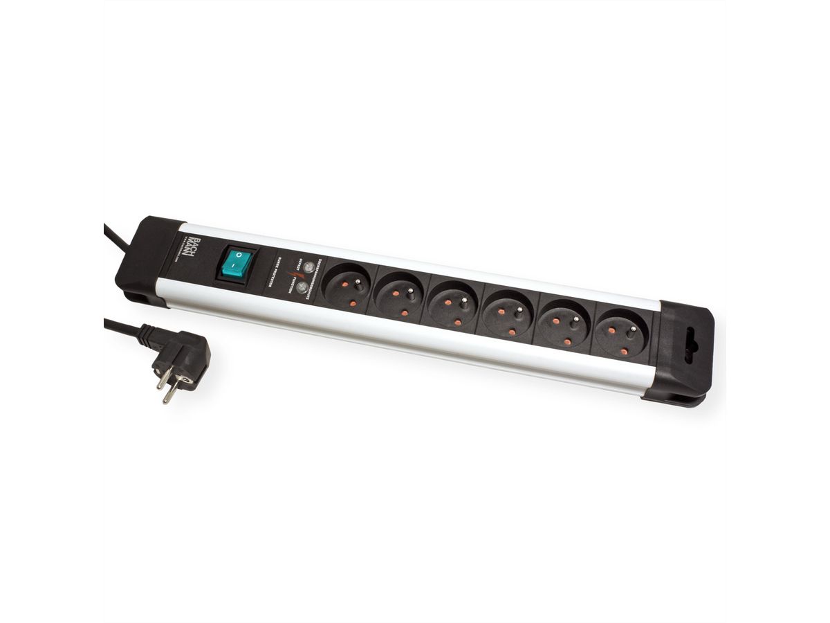 BACHMANN CONNECTUS 6xUTE 1xSPD 1xSchalter Strom 2,0m CEE7/7