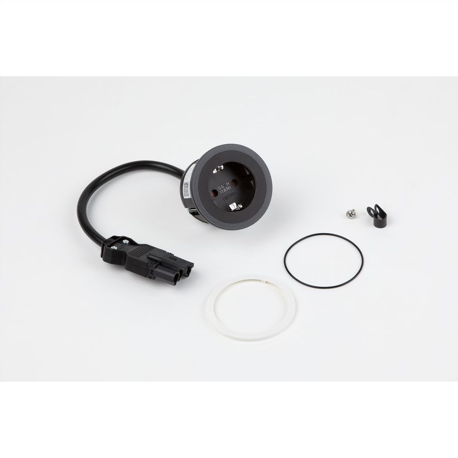BACHMANN PIX 1x earthing contact with decorative rings in white and black, GST coupling