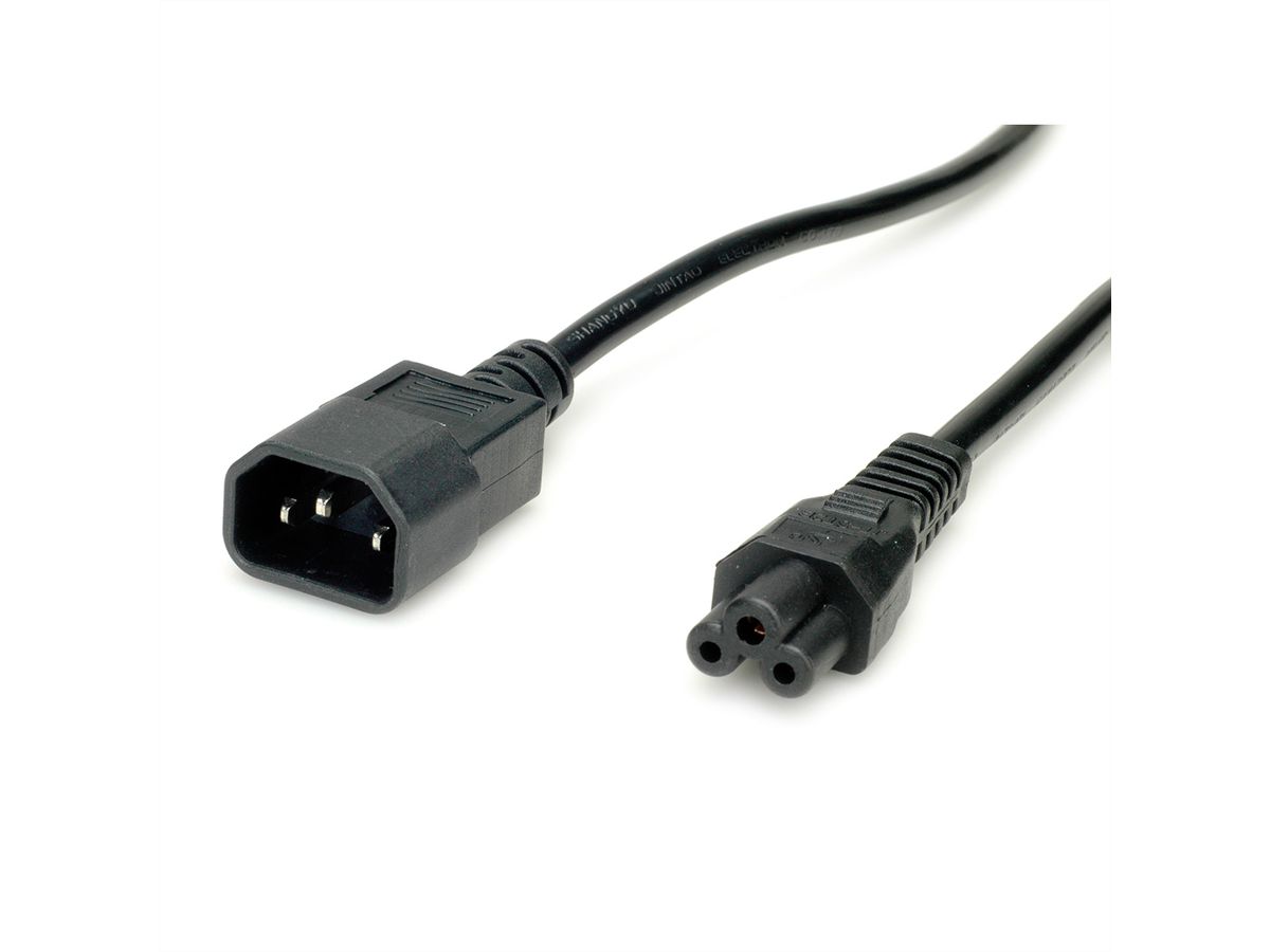 VALUE Power Cable IEC320/C14 Male - C5 Female, black, 1.8 m