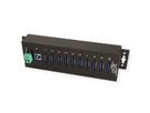 EXSYS EX-1110HMVS 10 Port USB 3.2 Gen1 HUB 15KV ESD Surge Protection Metallgehäuse