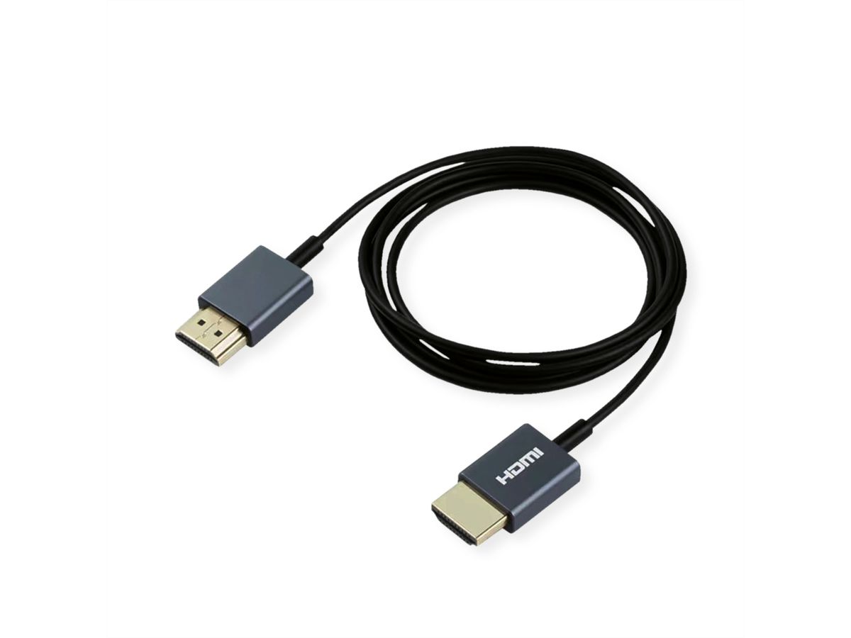 ROLINE HDMI Ultra HD Kabel met Ethernet, M/M, zwart, 2 m