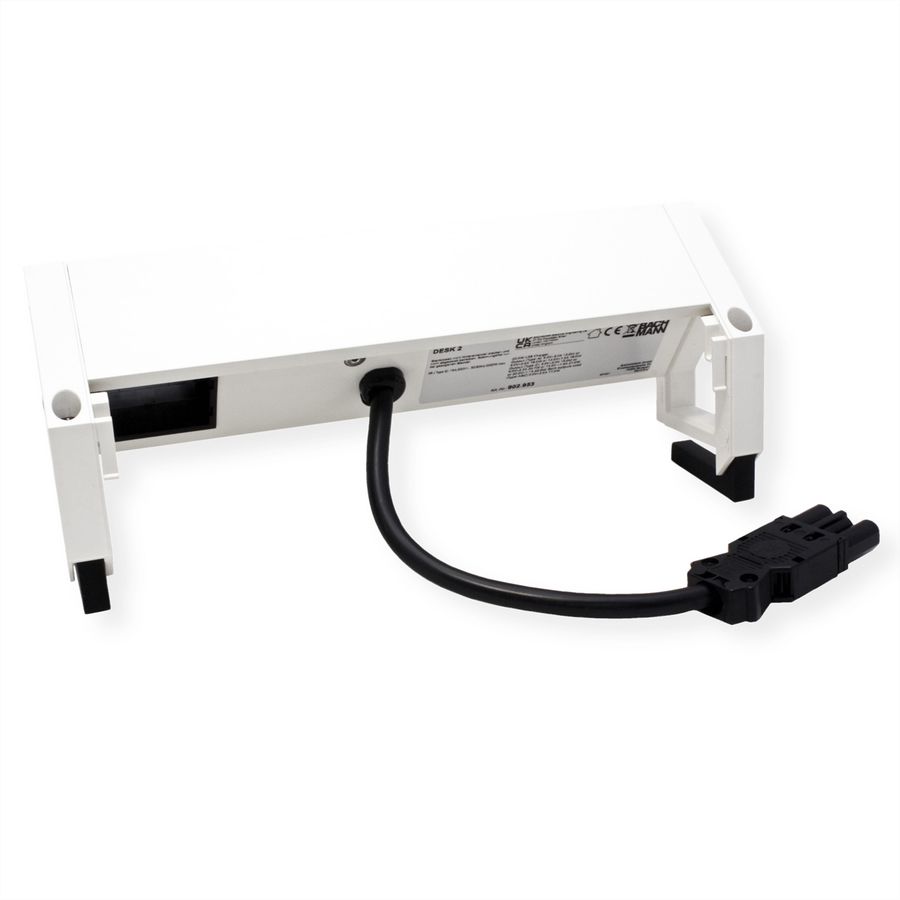 BACHMANN DESK2 2xUTE 1xUSB A/C 22W 1xCM 0,2m GST18 RAL9010
