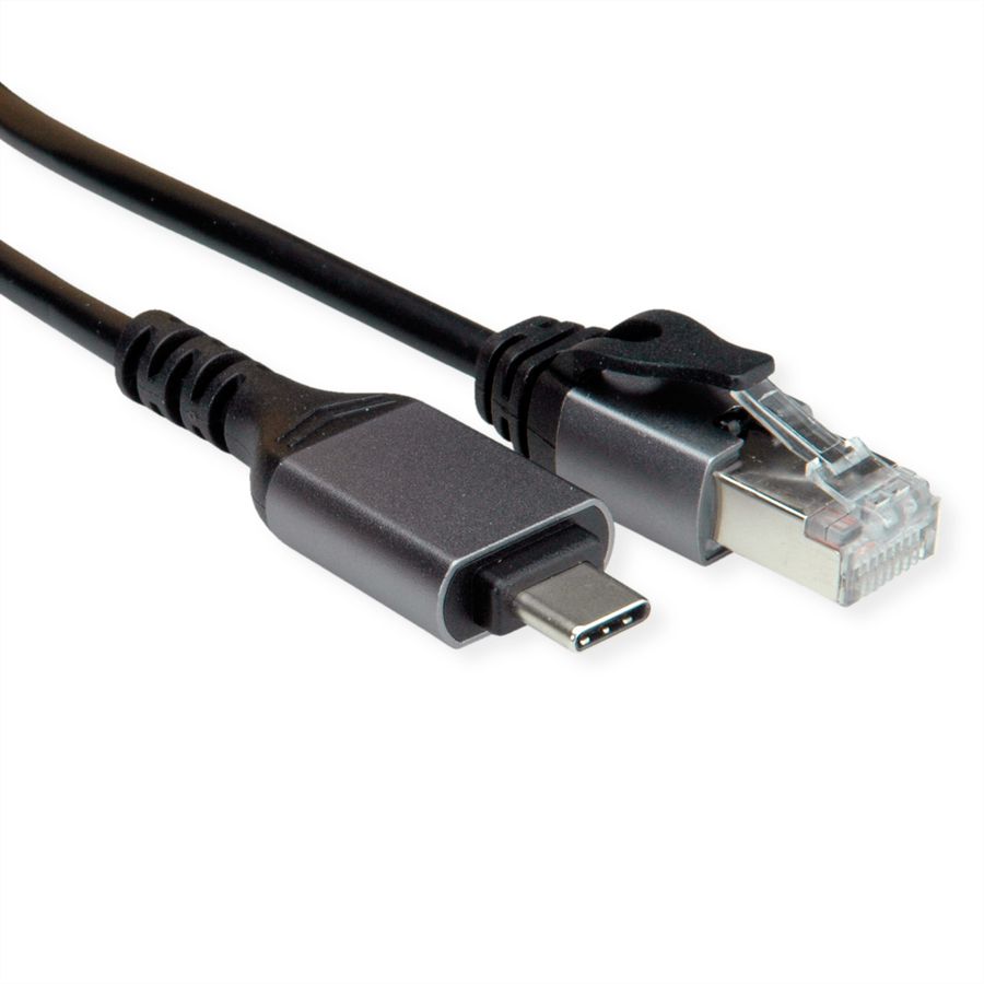 VALUE USB-C to Gigabit Ethernet Cable Converter, black, 1 m