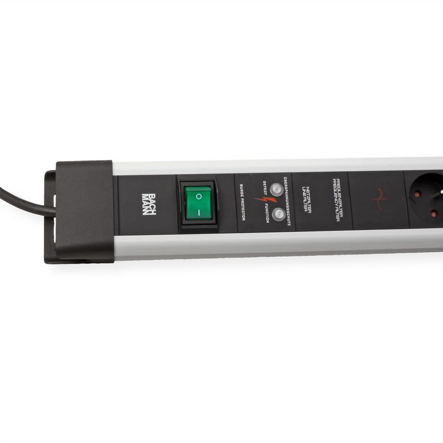 BACHMANN CONNECTUS 6xUTE, 1xGVS 1xSchalter 2,0m CEE7/7 Grau